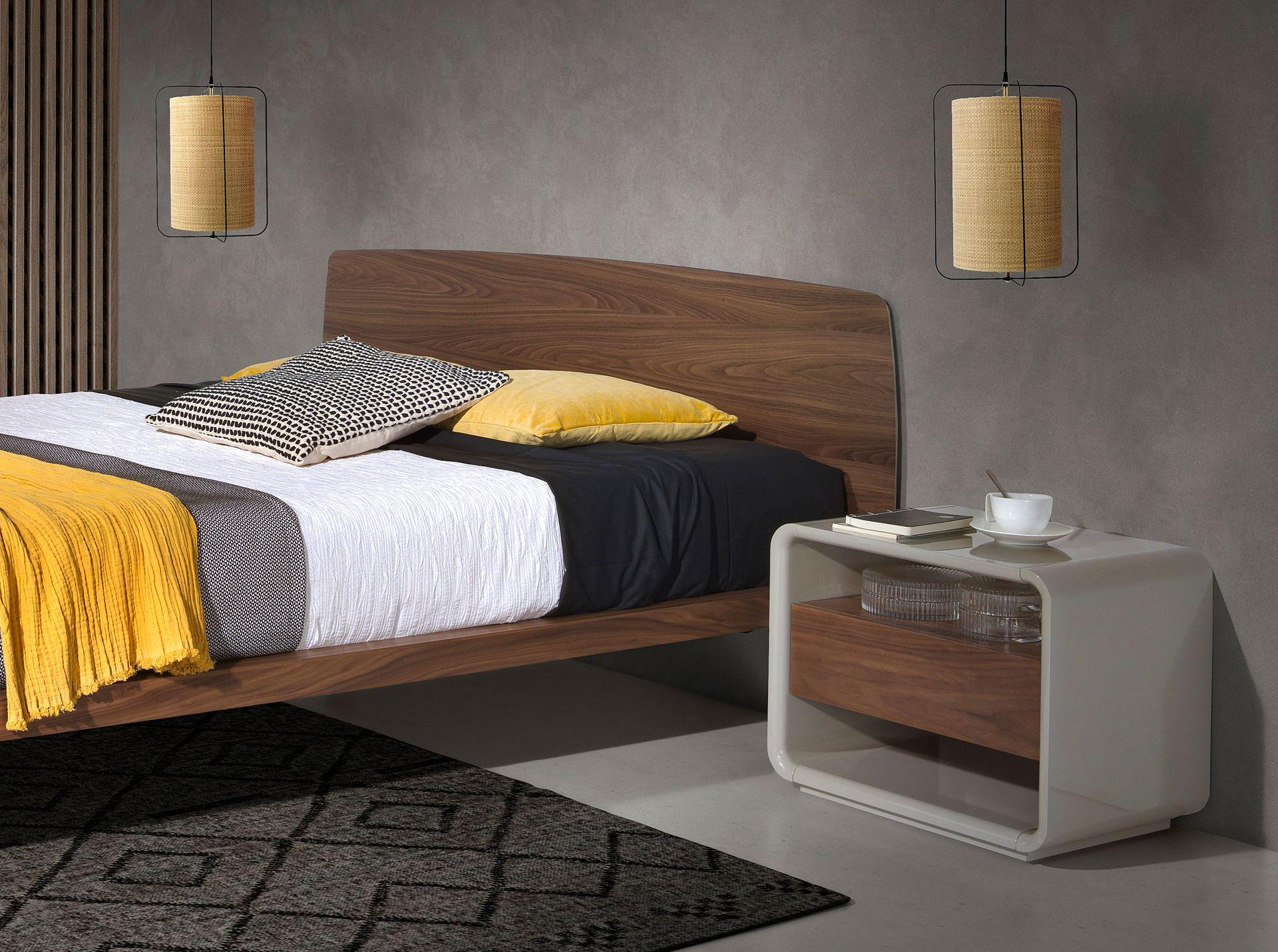 Nightstand Wood veneer Grey 2