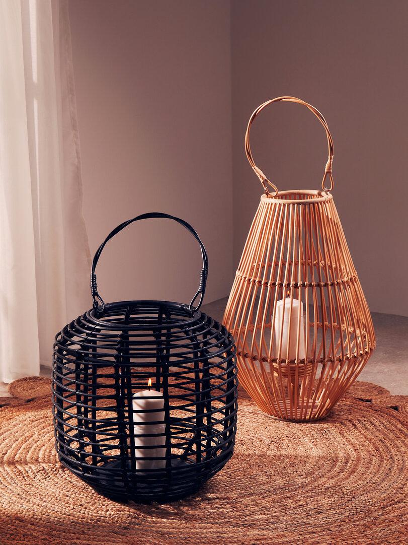 Mataram Große Schwarze Naturrattan Laterne
 3
