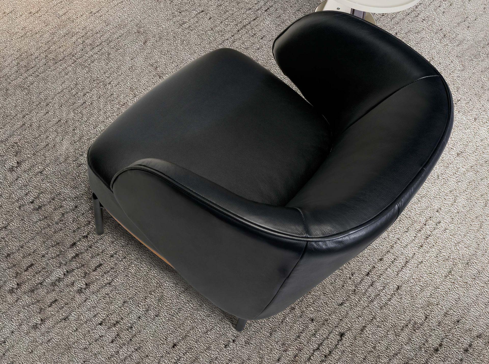 Armlehnsessel Leder Schwarz 5