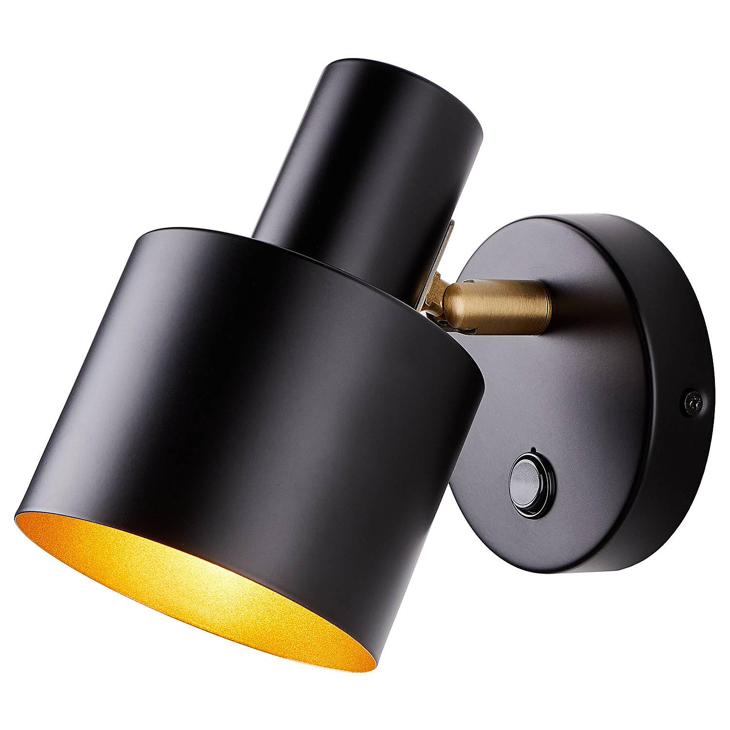 1-Flammig ISAK Wandleuchte Eisen Schwarz 1