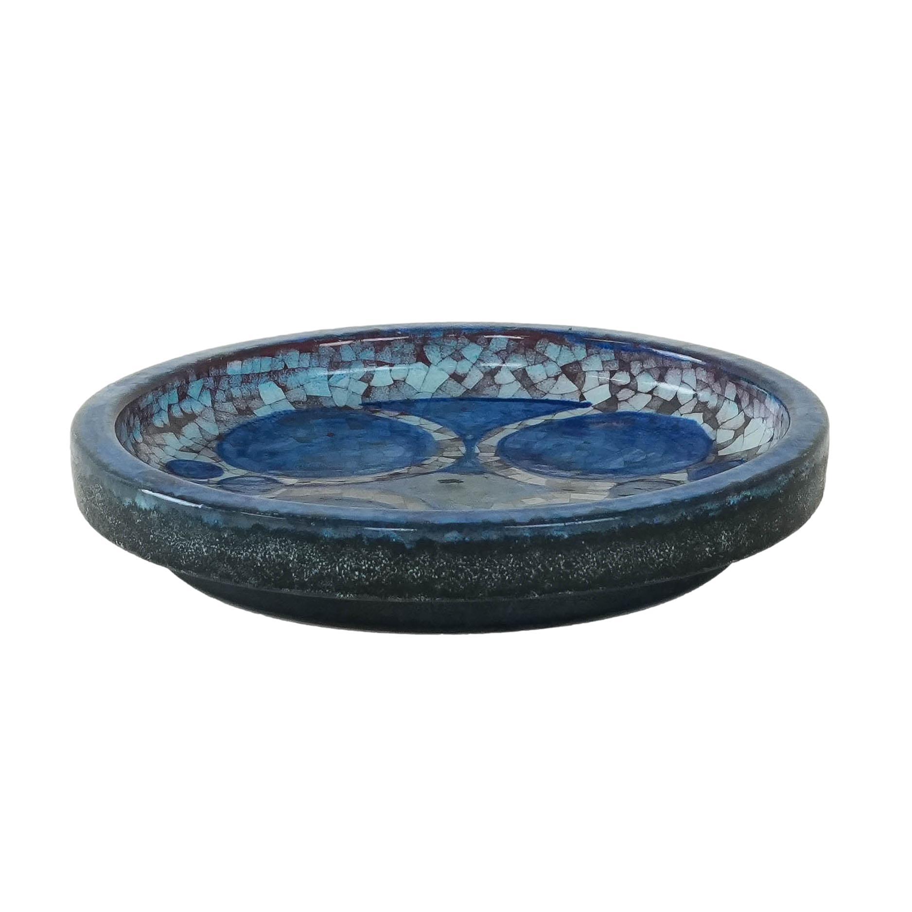 Ceramic plate Blue 1960s 0