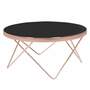Runder Couchtisch Metall Glas Schwarz Kupfer 0