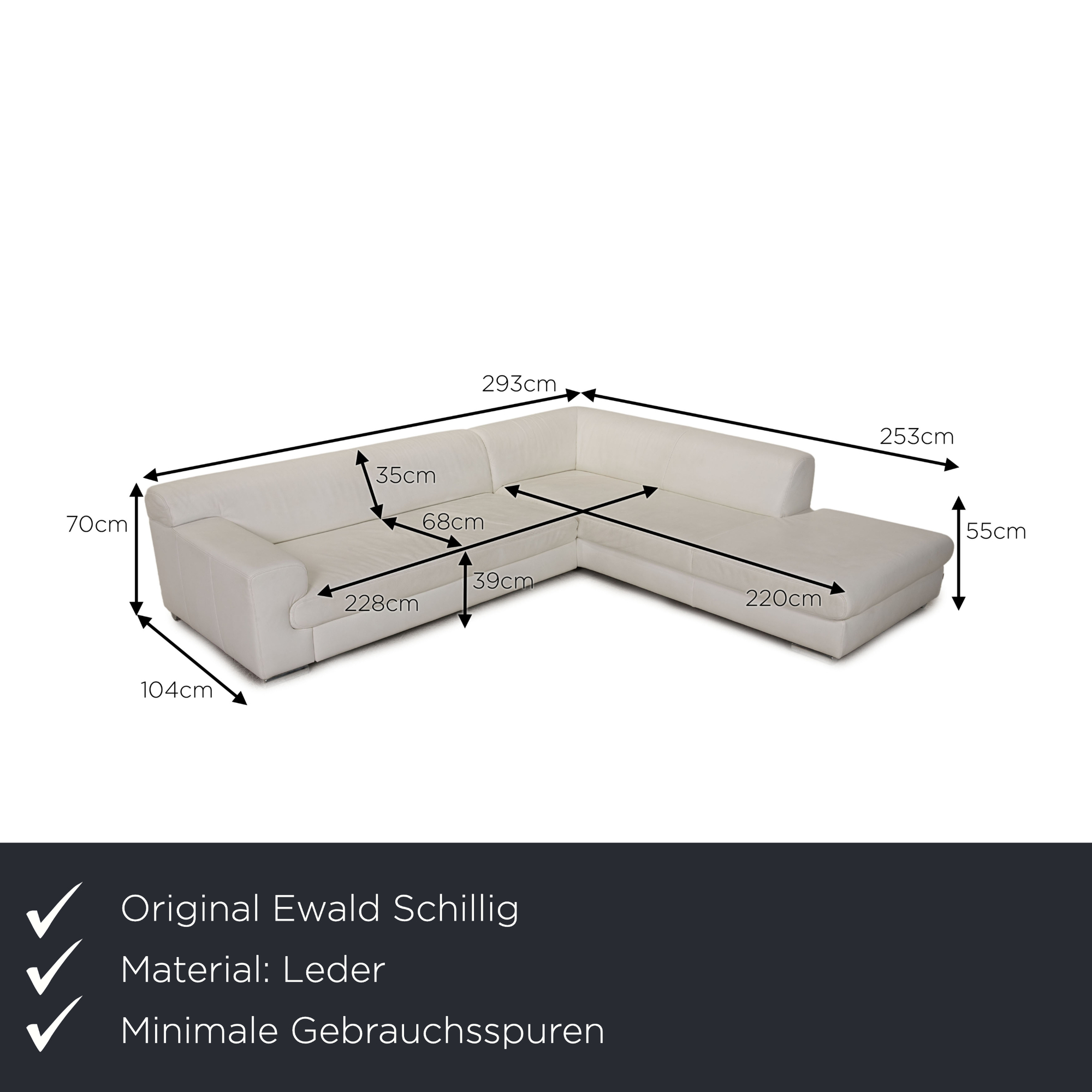 Donna Ecksofa Leder Weiß 1