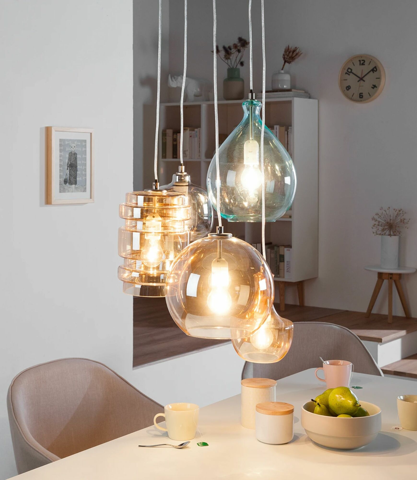 Pendant lamp Brooklyn II Metal / Glass 5-flame 2