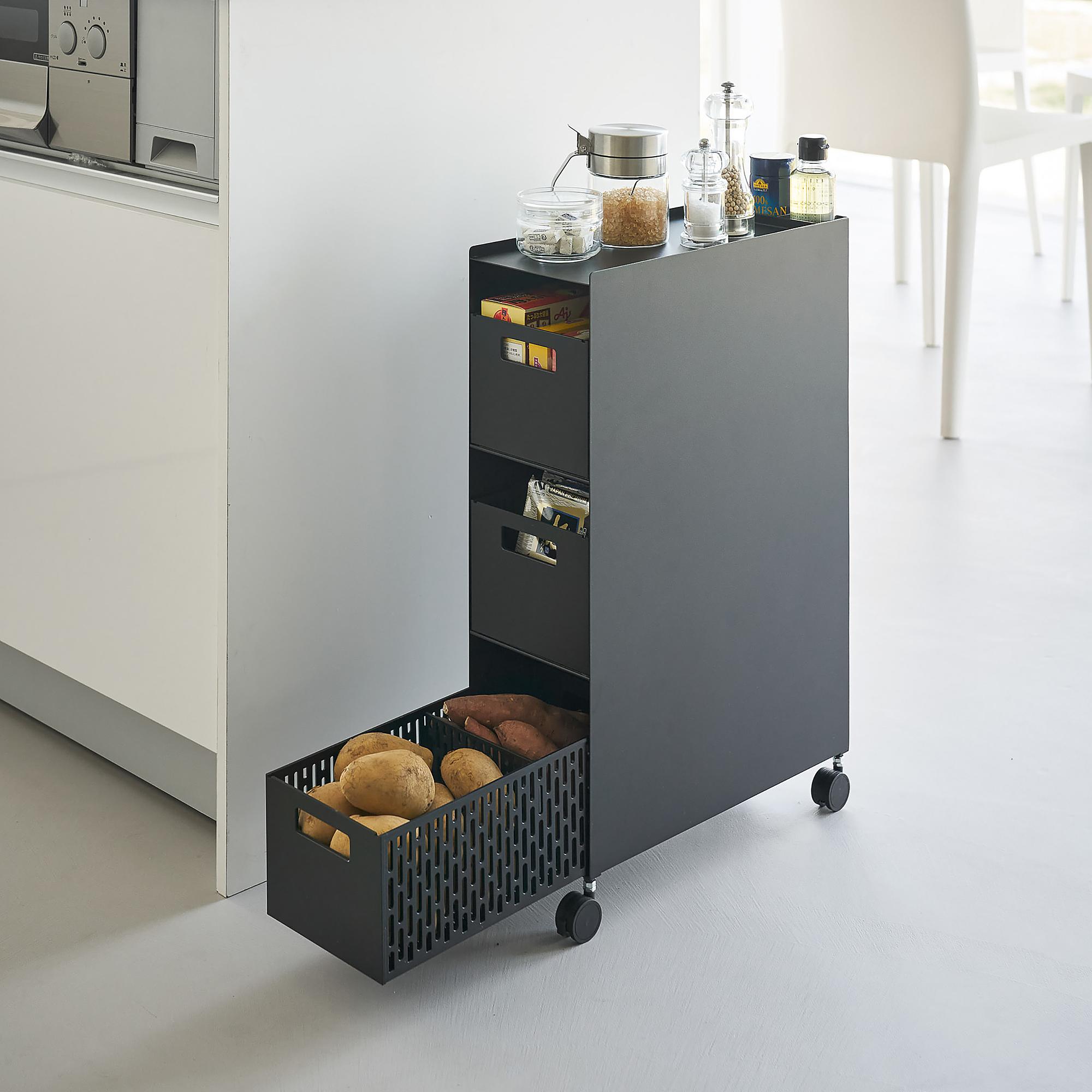 Tower Rollbarer Unterschrank Matt Schwarz 3