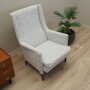 Vintage Armchair Wood Textile Grey 1960s 3