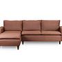 Long corner sofa, light brown 0
