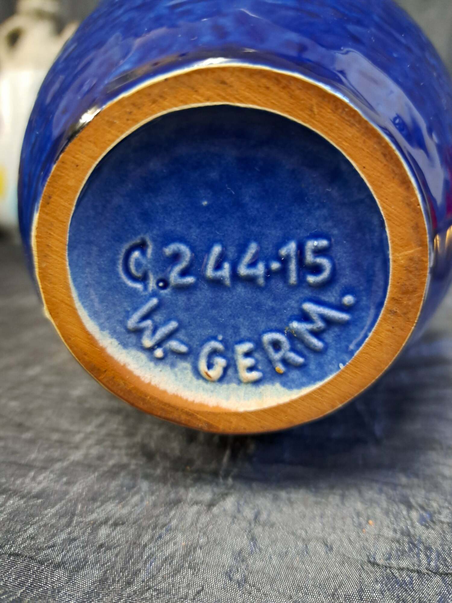 Vintage 244-15 Vase Keramik Blau  4