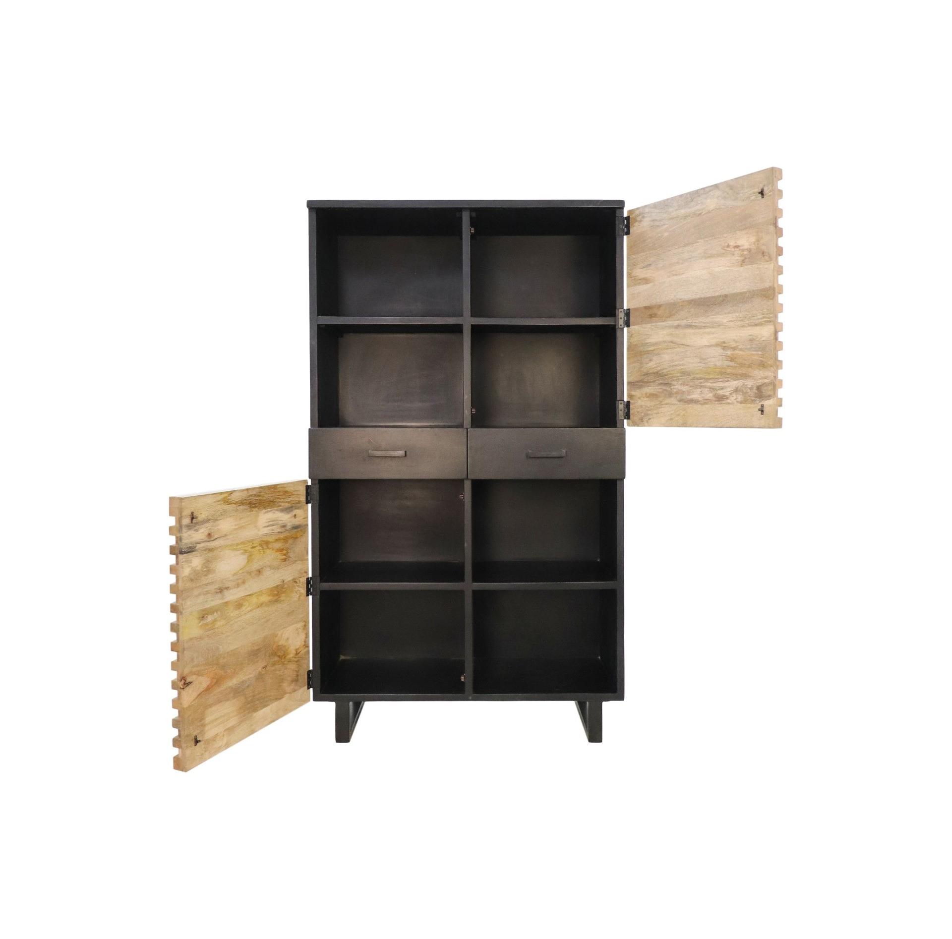 Lille Schrank Akazienholz Metall 1