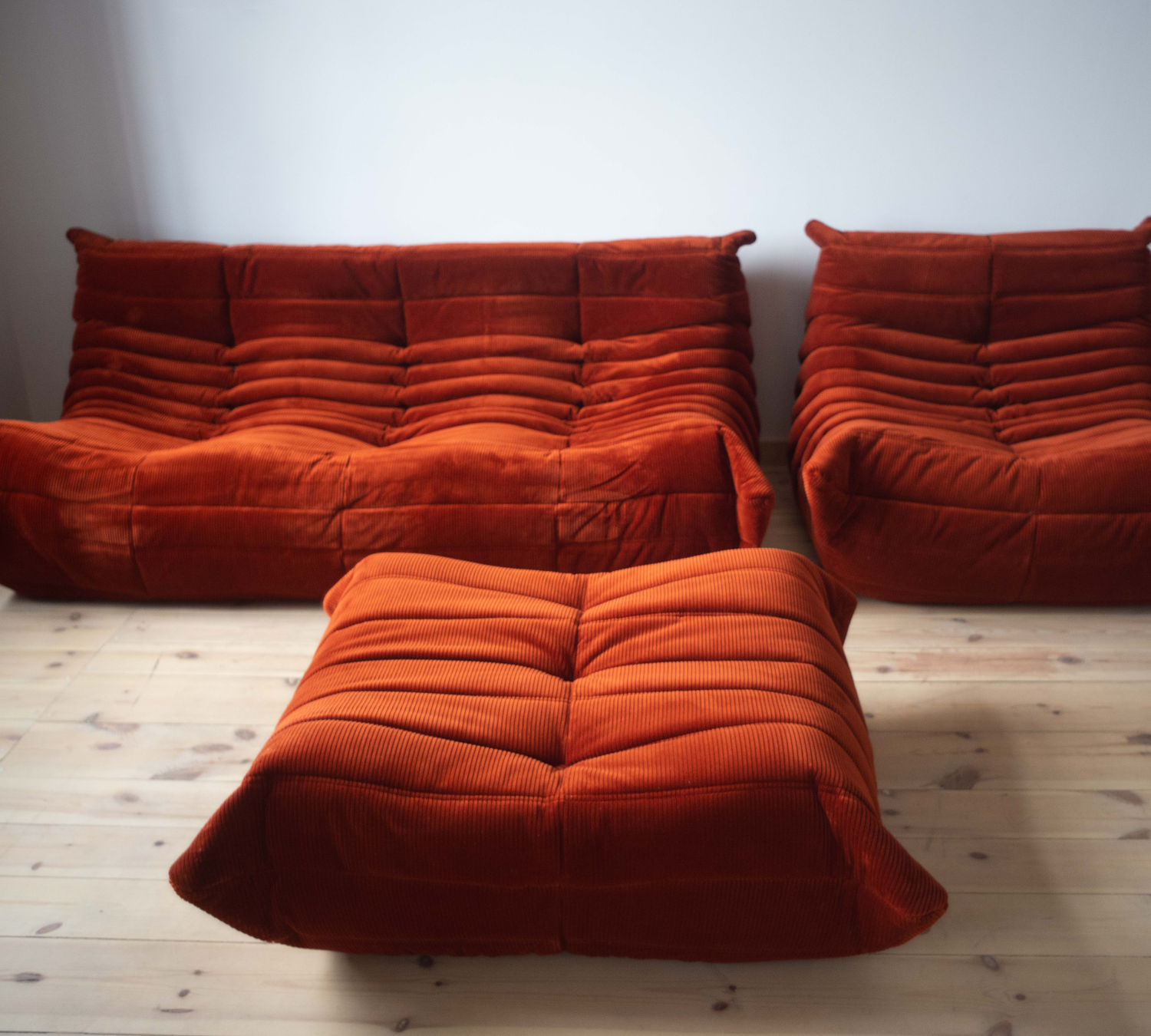 Togo Lounge Set 3-pc. Cord Orange 1