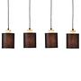 4-flame pendant lamp Vonnie Mixed fabric Steel Black 1