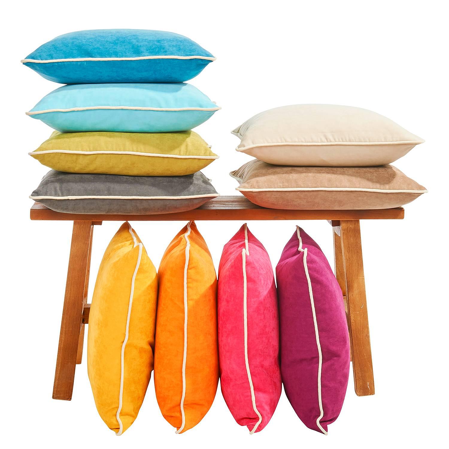 Cushion cover Joy Velvet Taupe 65 x 65 cm 1