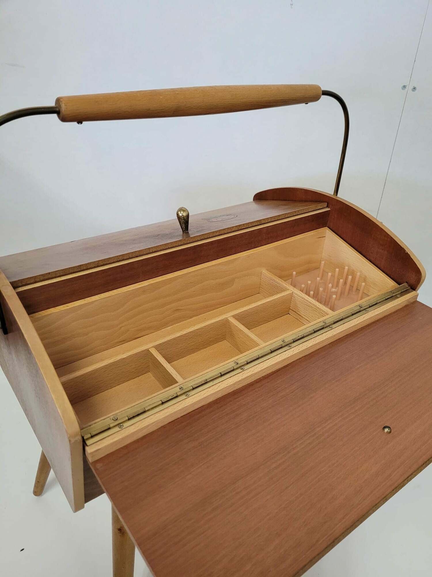 Vintage Nähtisch Holz Braun 3