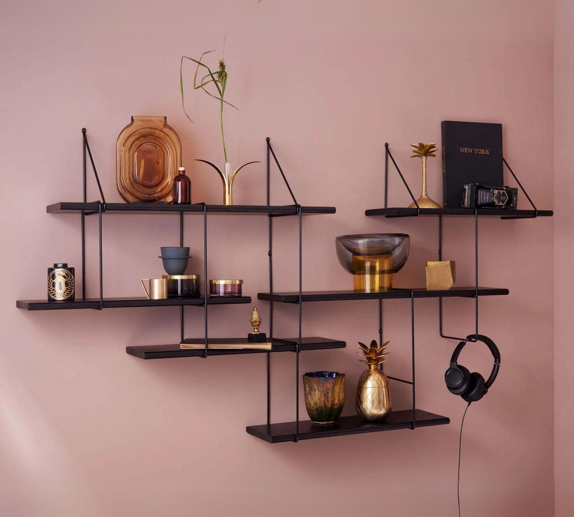 Shrink Shelf Beech Wood Steel Black 0