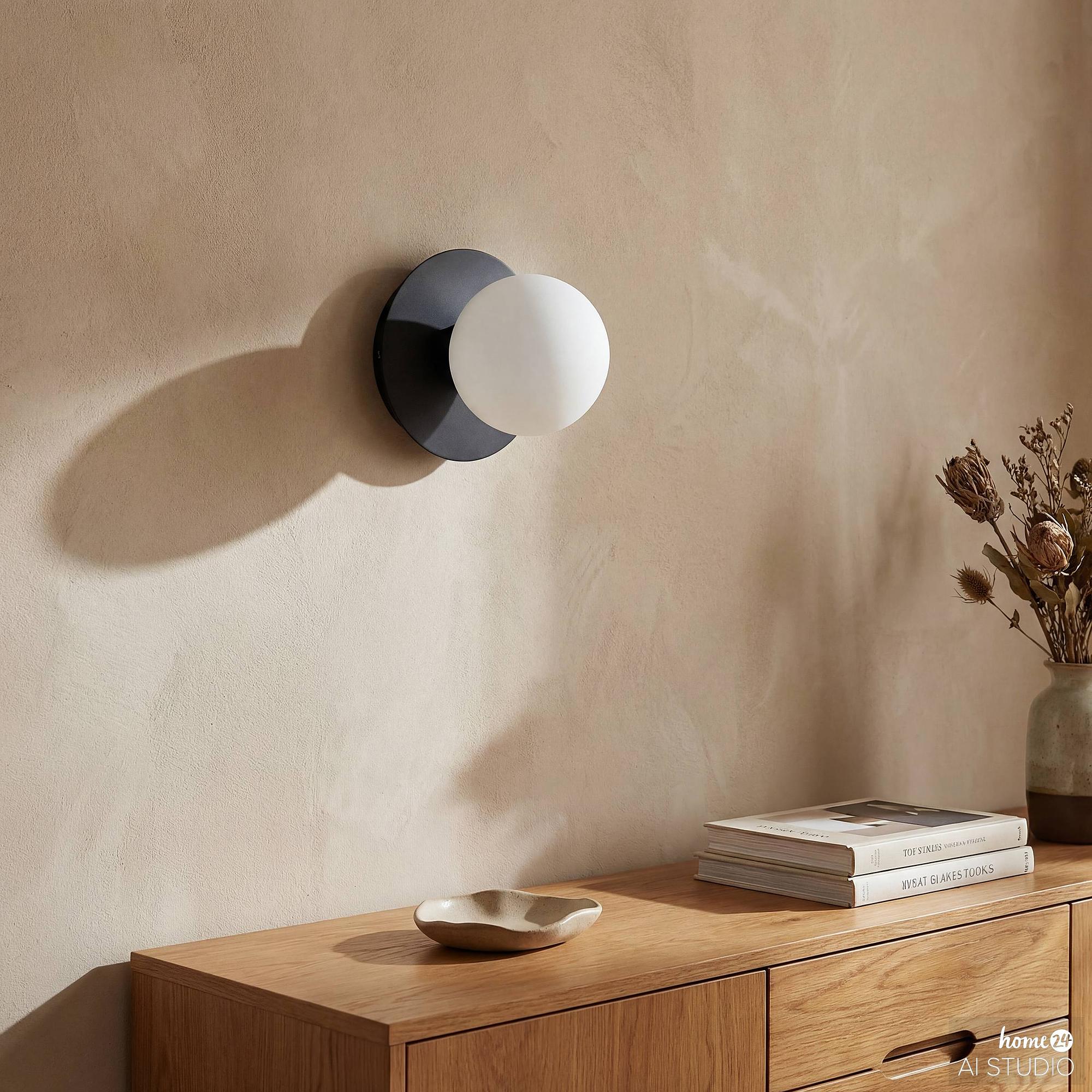 Wall lamp Valto 1-Light Iron Opal glass 3