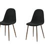 2x Polar Esszimmerstuhl-Set Nussbaumbeine Stoff Schwarz 0