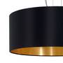 Pendelleuchte Webstoff Schwarz Gold 2