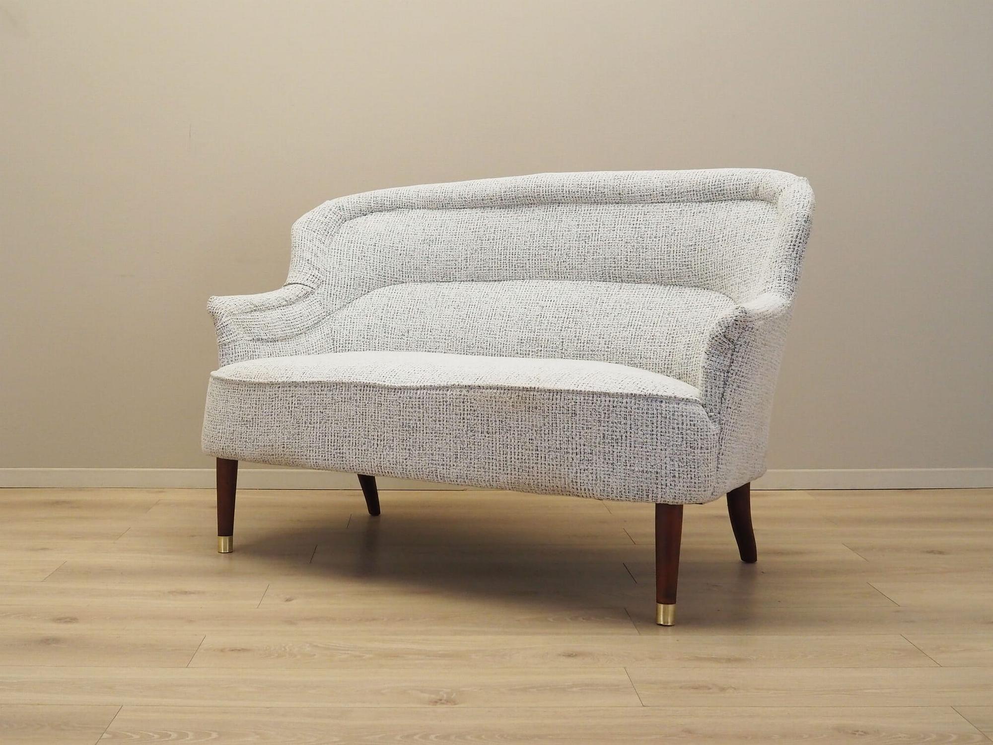 2-seater sofa, blended fabric, white, 1960s 3