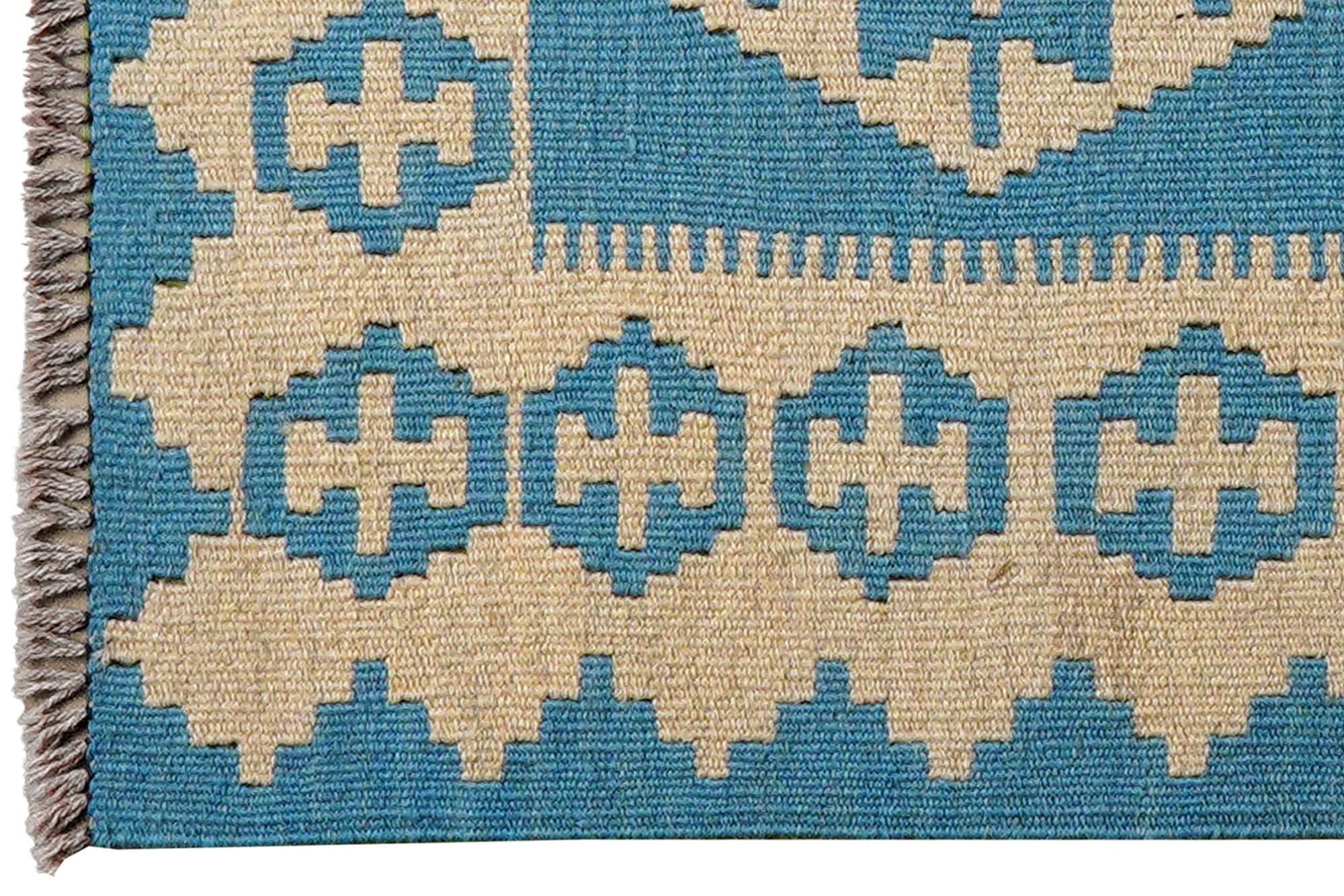 Kilim Gashgai Teppich Blau 1