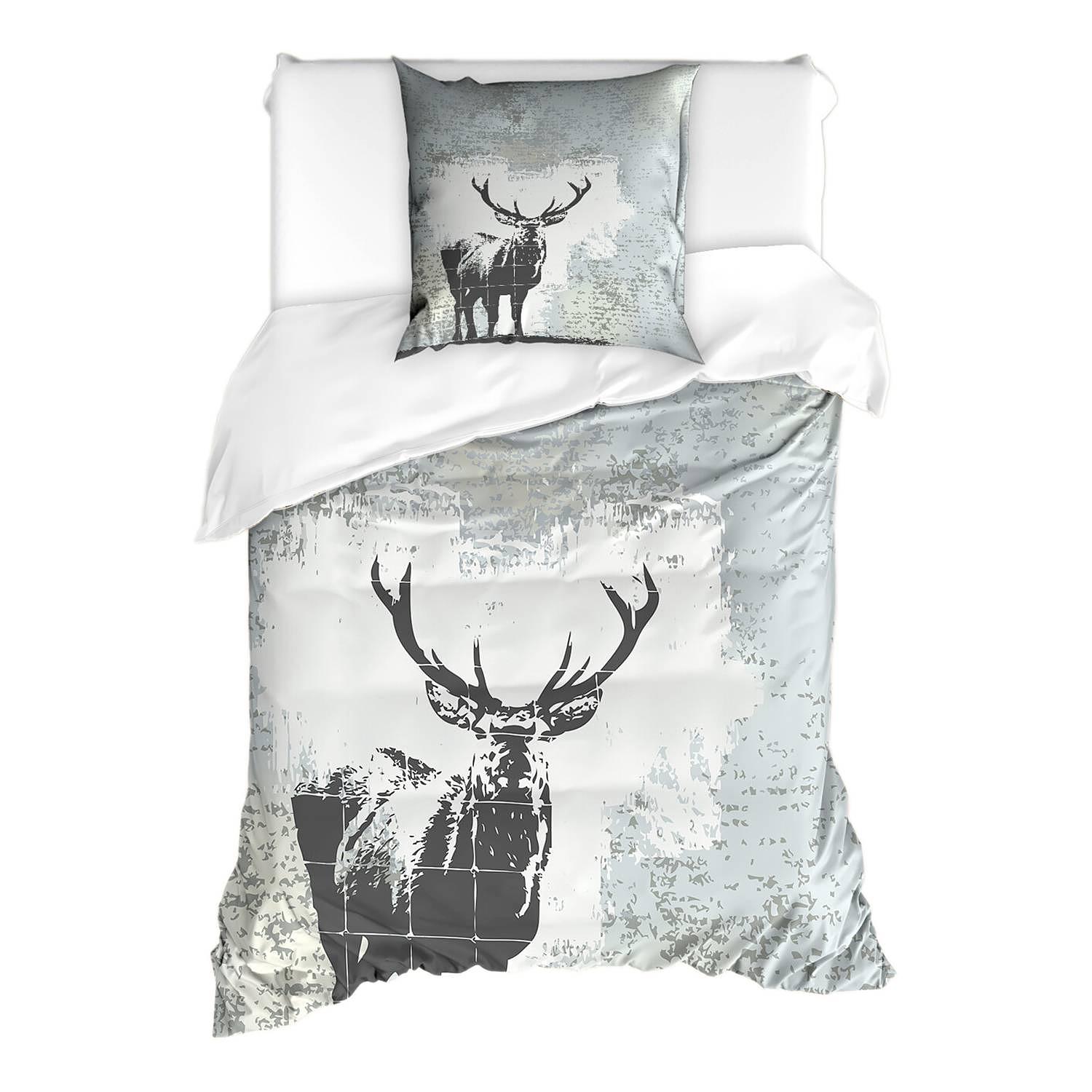 Geweih Bettwäsche-Set Microfaser 135x200cm Kissen 80x80cm 1