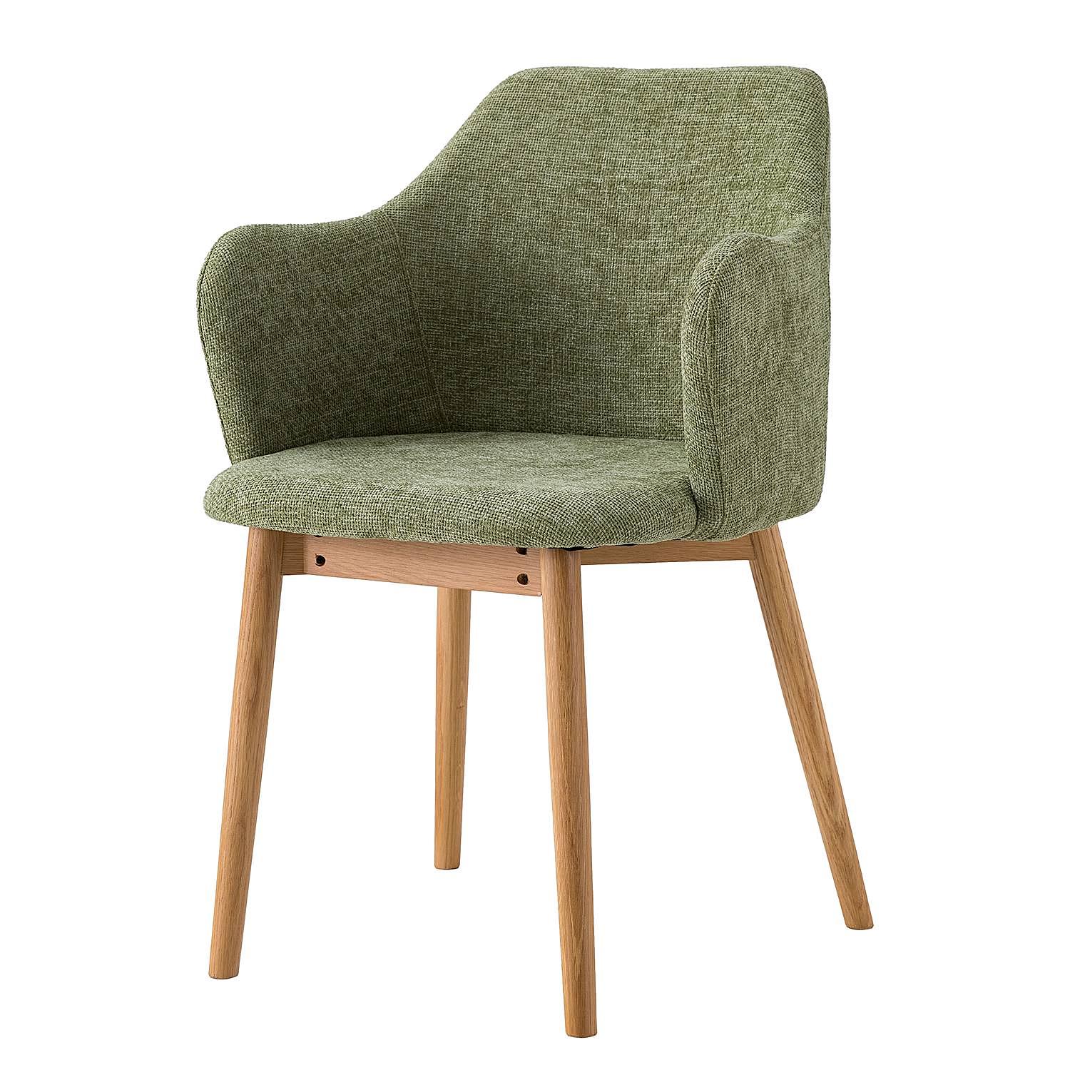 2x Armlehnenstuhl SKAUO Strukturstoff Cella Olivgrün 2