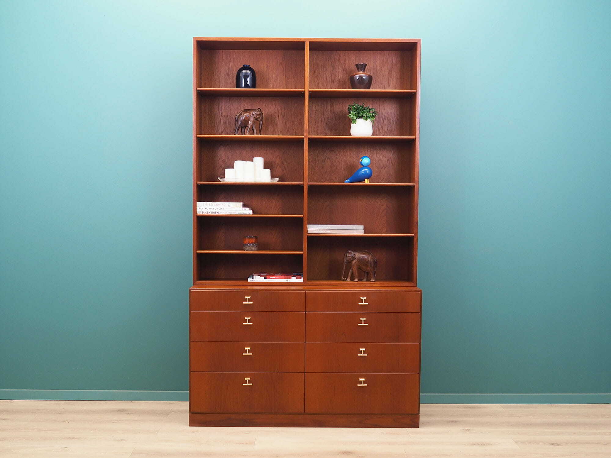 Vintage Bookshelf Teak Brown 1960s 1