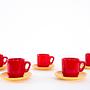 Ceramic Mug Set Red 1980s 7
