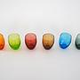 Glass Set Multicolored 1970s 4