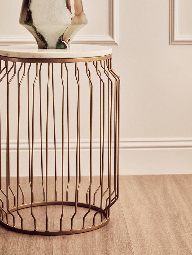 Shalimar Side Table Marble Gold White 4