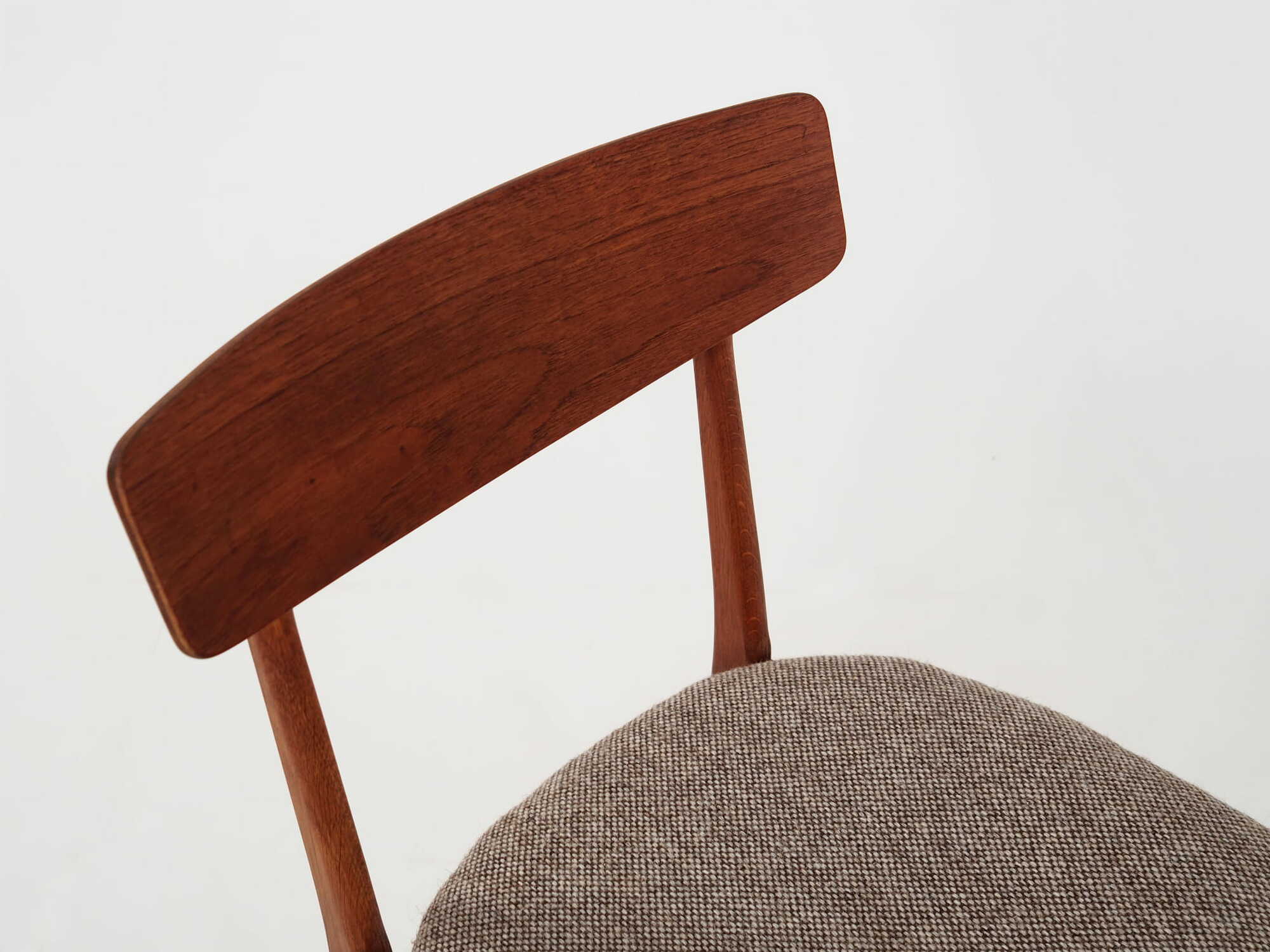 2x Vintage Stuhl Teakholz Textil Braun 1970er Jahre 3