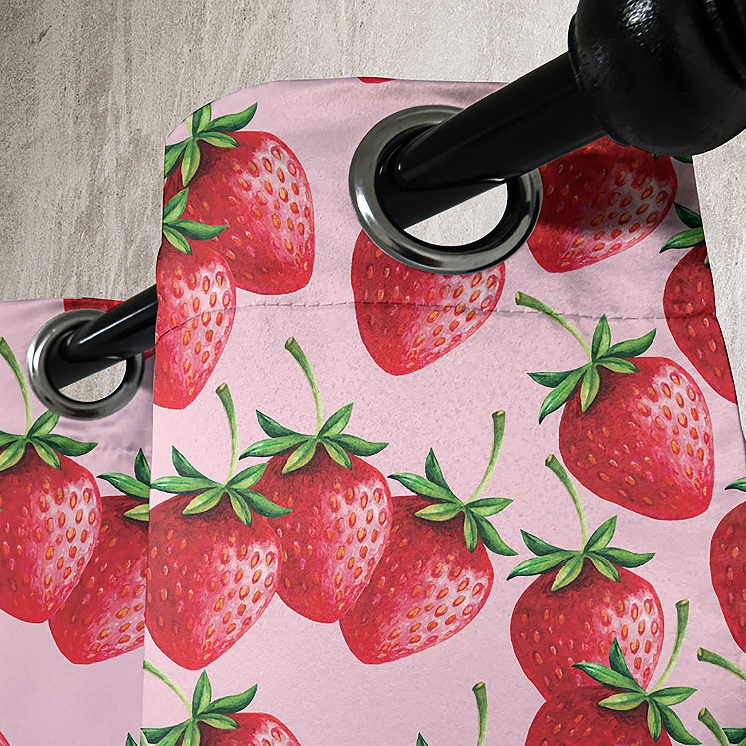 Ösenvorhang Strawberry 2er-Set Polyester Rot Höhe: 225 cm 4