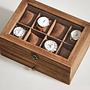 Watch Box Tosside Paulownia Velvet Brown 3