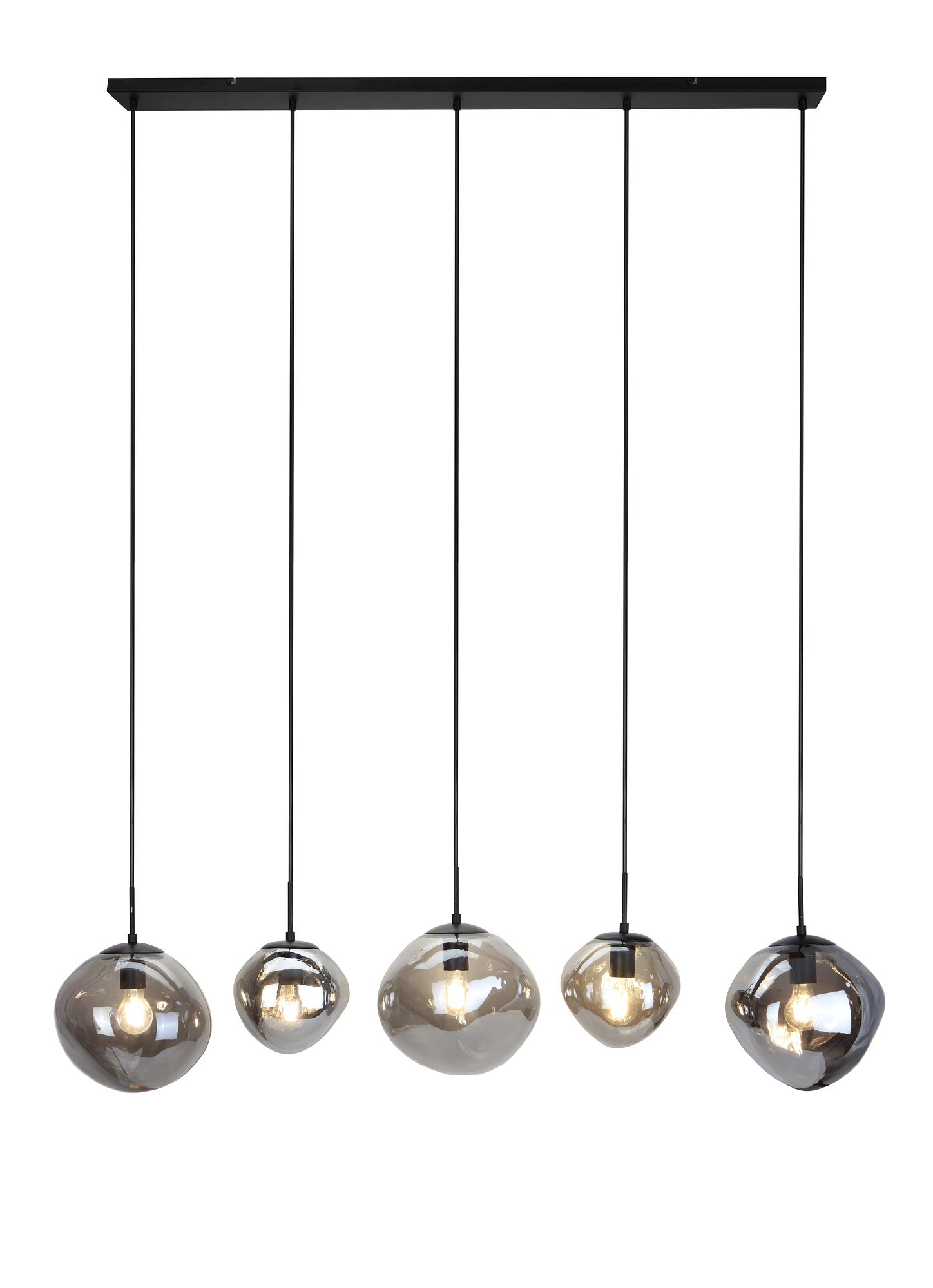 Lampada a sospensione vetro fumé grigio 0