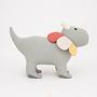Dino Stuffed Animal Cotton Green White 4