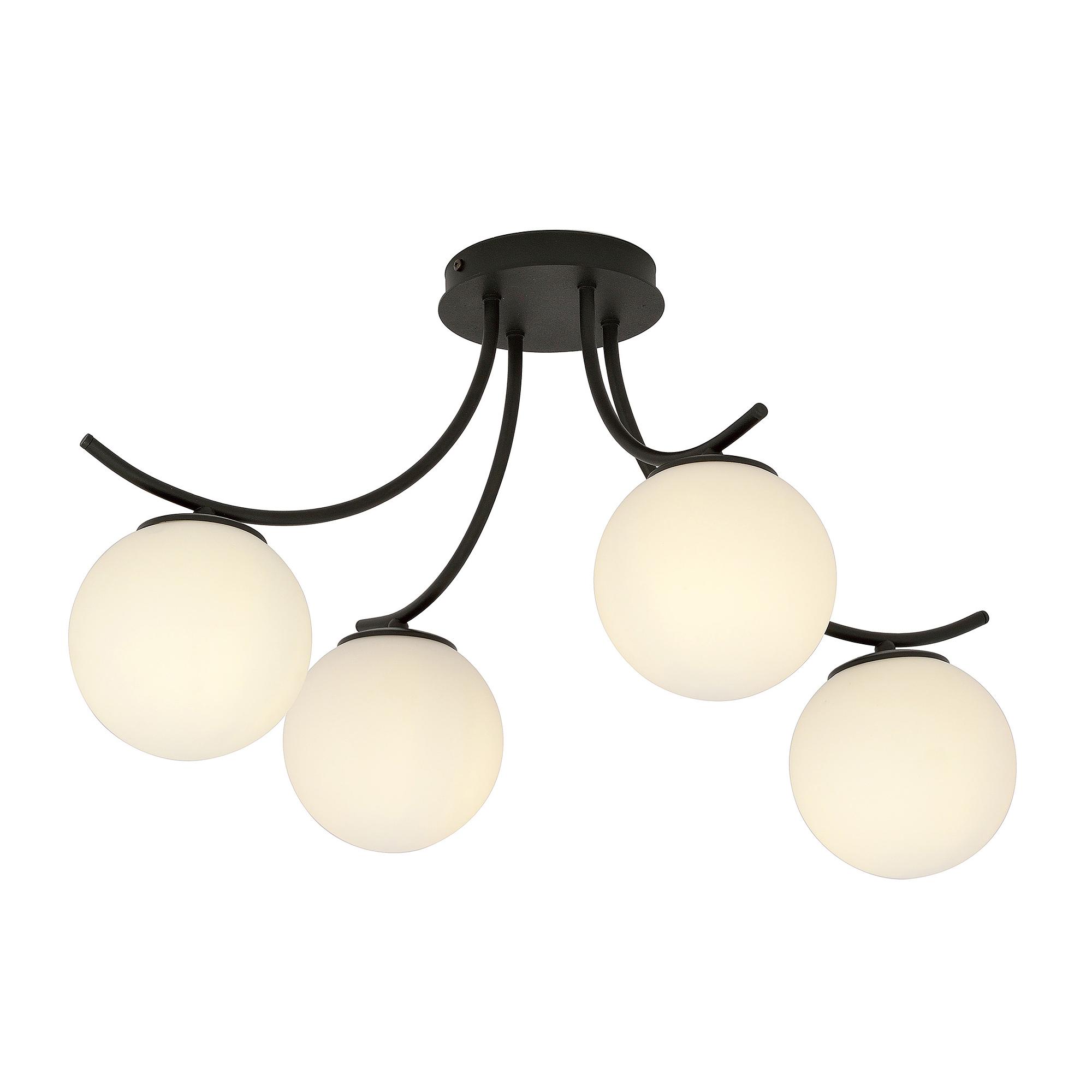 Ceiling Light Boston 4-Light Steel Smoked Glass Graphite 3