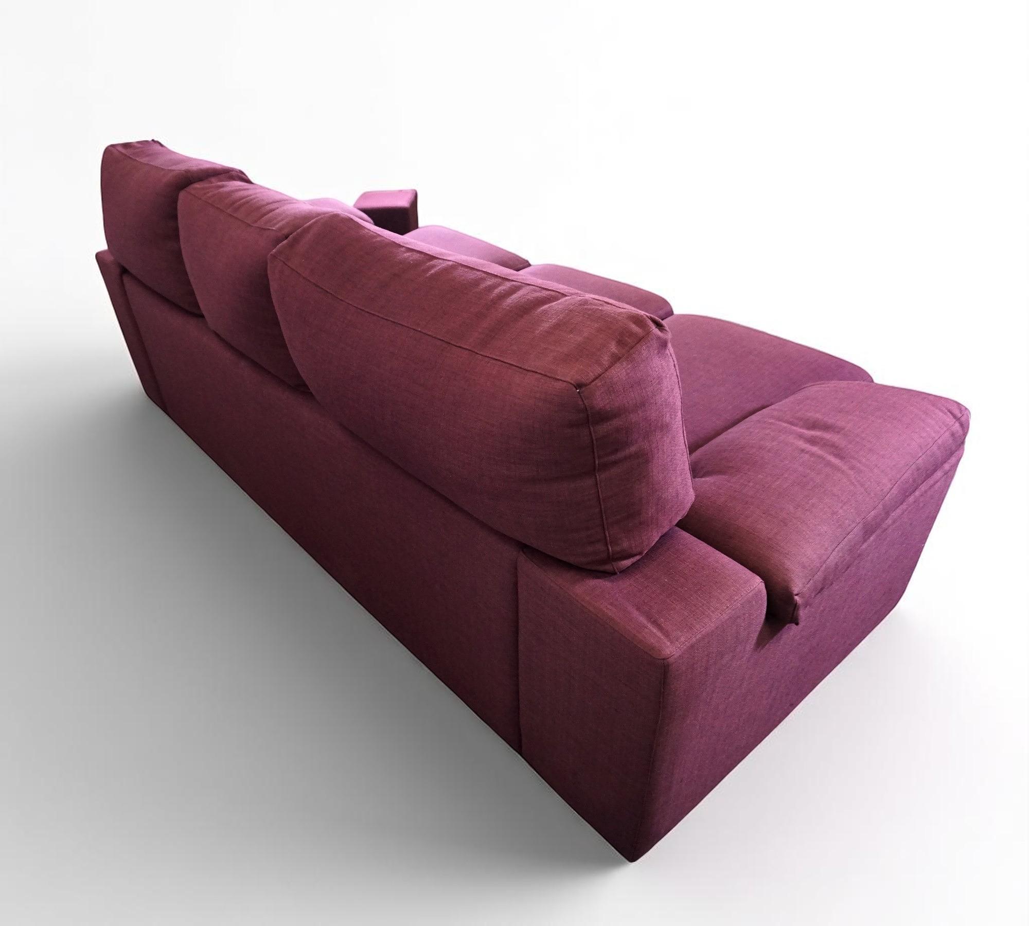 Schlafsofa 3-Sitzer inkl. 2 Hocker Weinrot 6