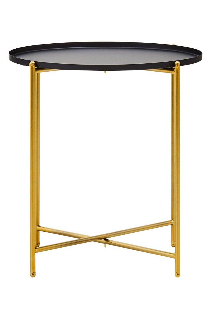 2x Avento Set aus zwei schwarz-goldenen Beistelltischen
 4