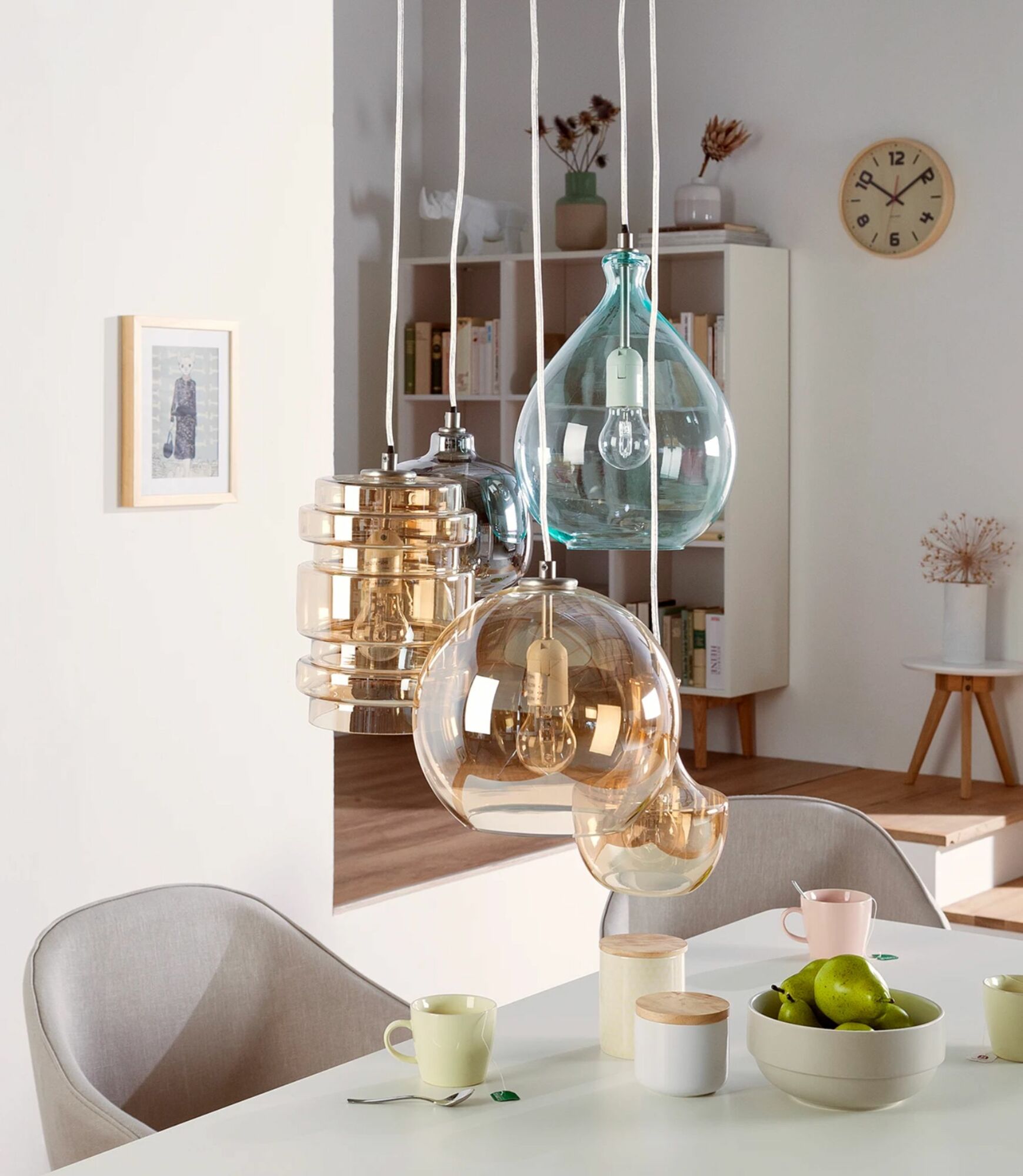 Pendant lamp Brooklyn II Metal / Glass 5-flame 3