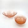 5x Vintage fruit bowl pressed glass pink 1930s 3