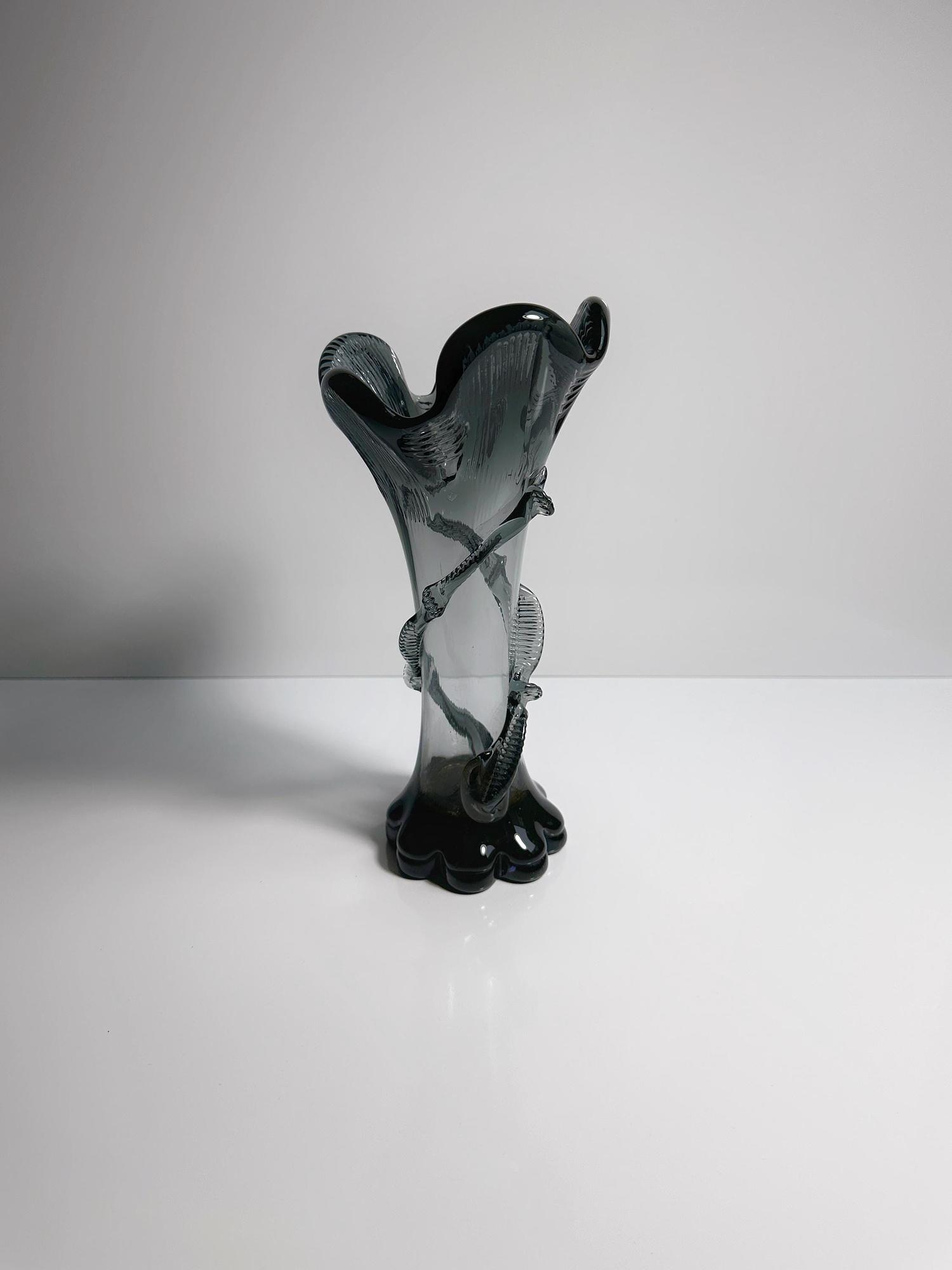 Vintage Art Nouveau Vase Glass 1900s 0