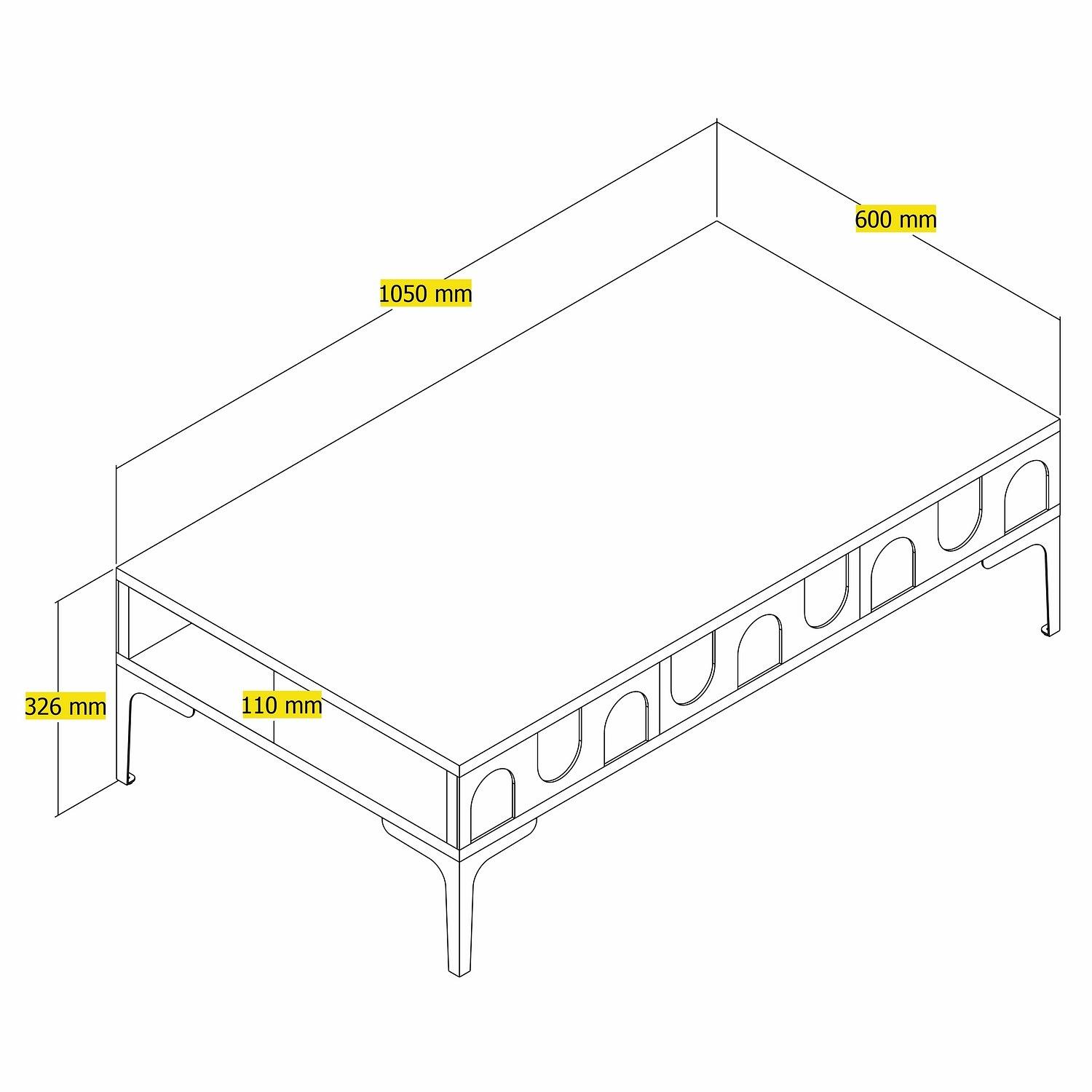Lyon 32 Coffee table Wood veneer White Black 4