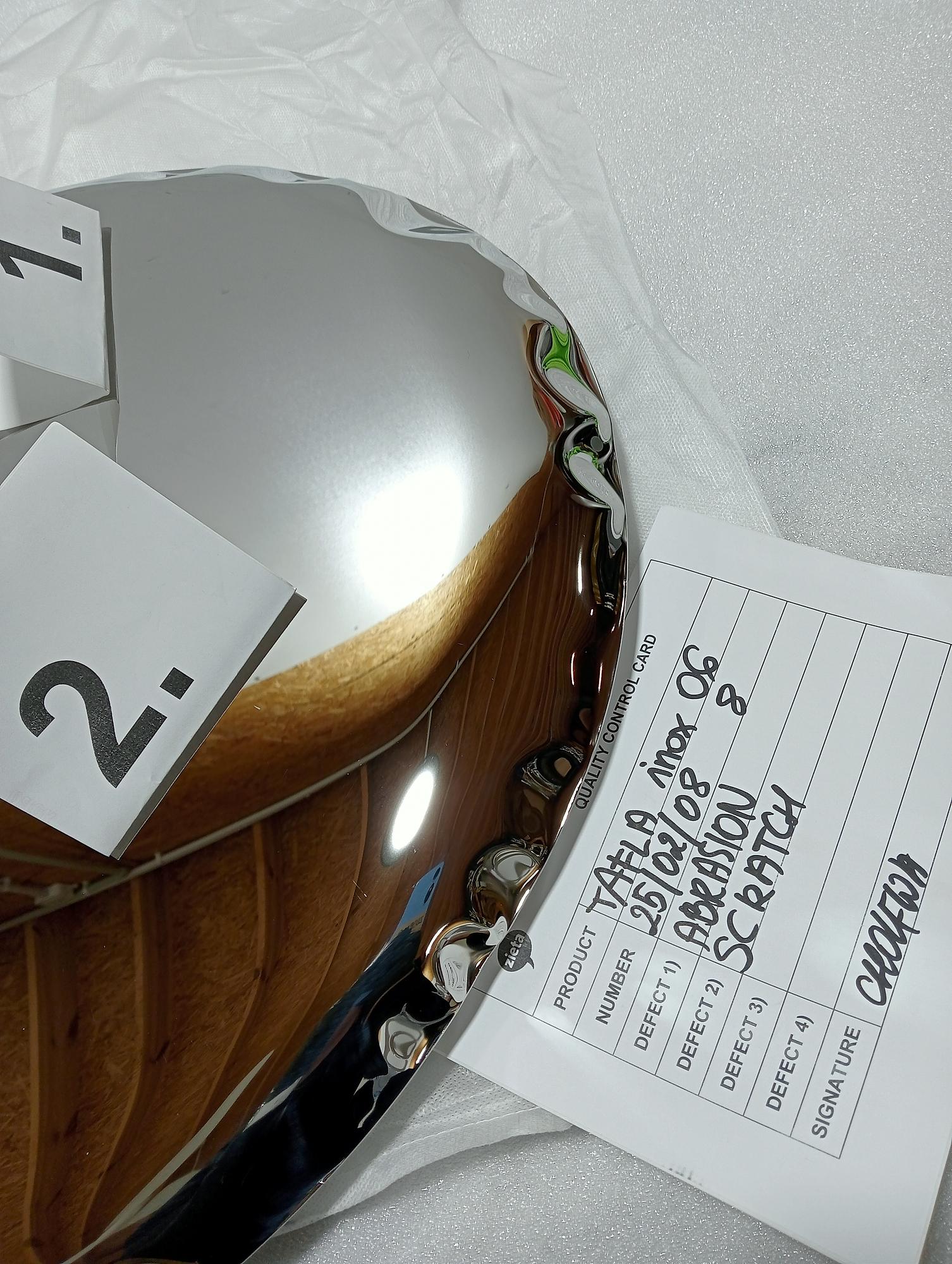 Table Mirror O6 Stainless Steel Inox Polished Silver 4