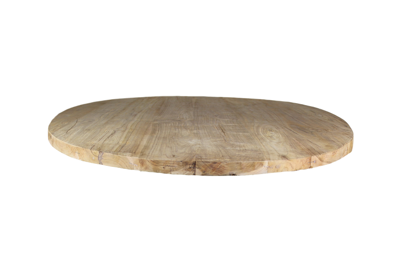 Ovale Tischplatte Teakholz 1