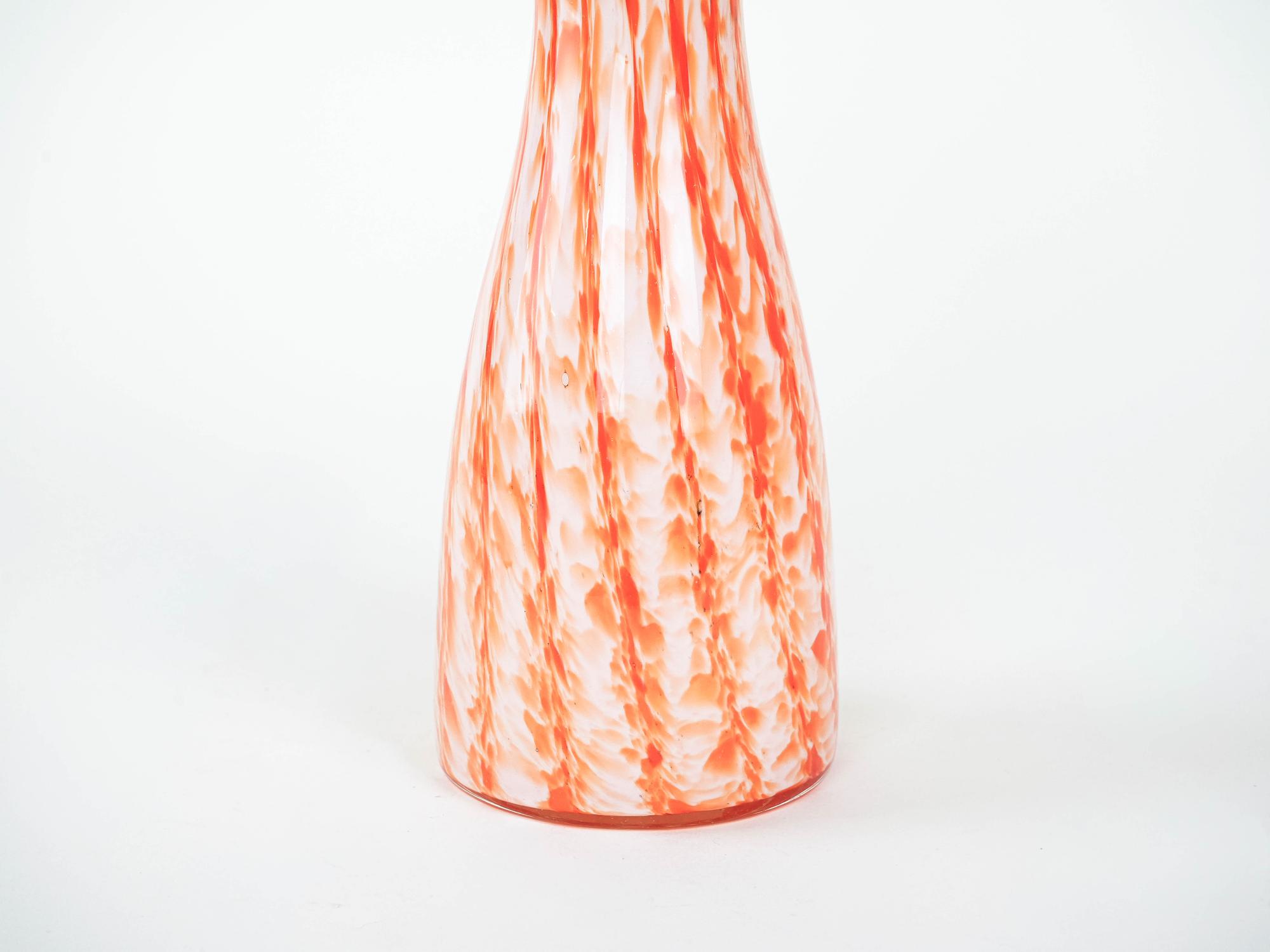 Glasvase Orange 1960er Jahre 4