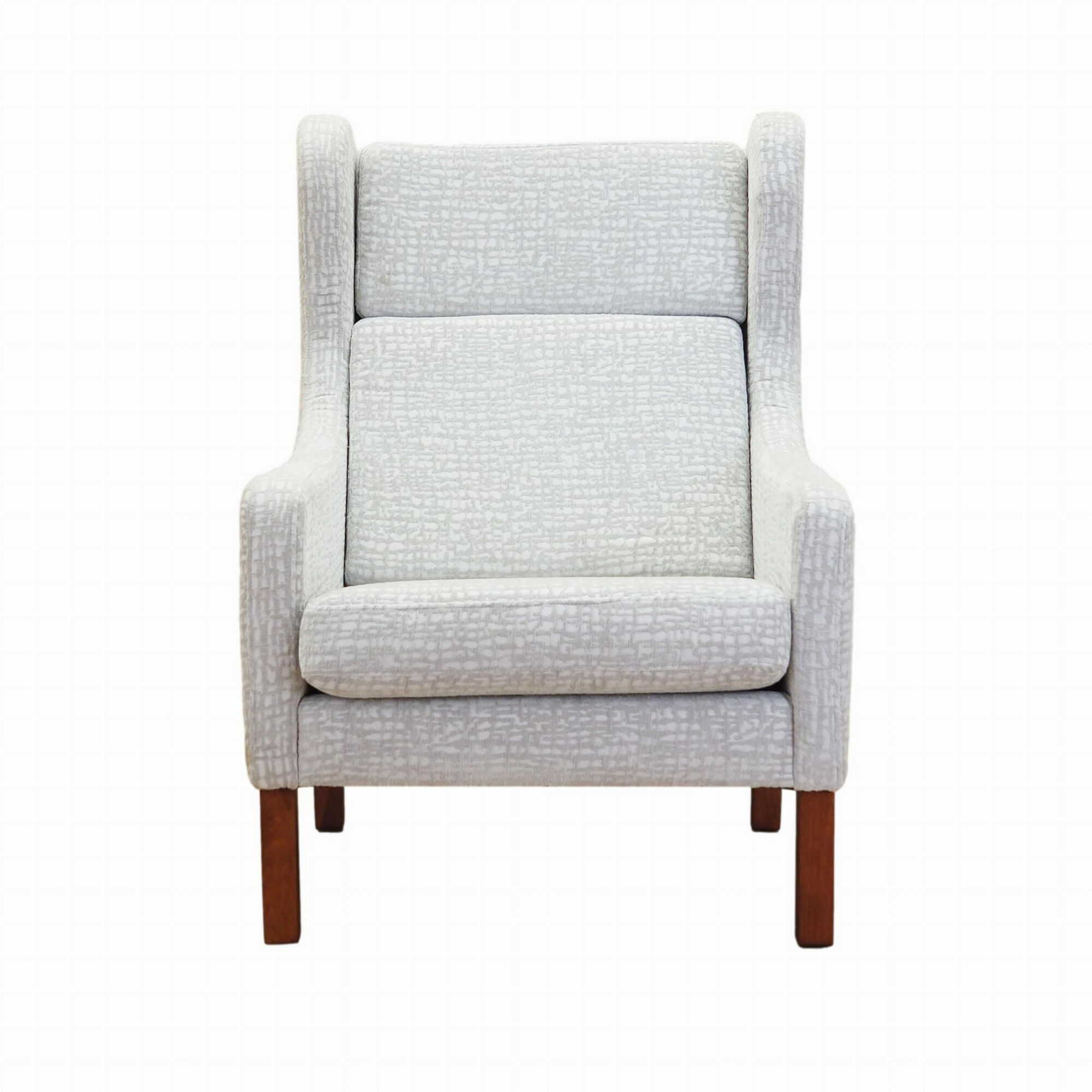 Vintage armchair textile wood grey 1960s 0