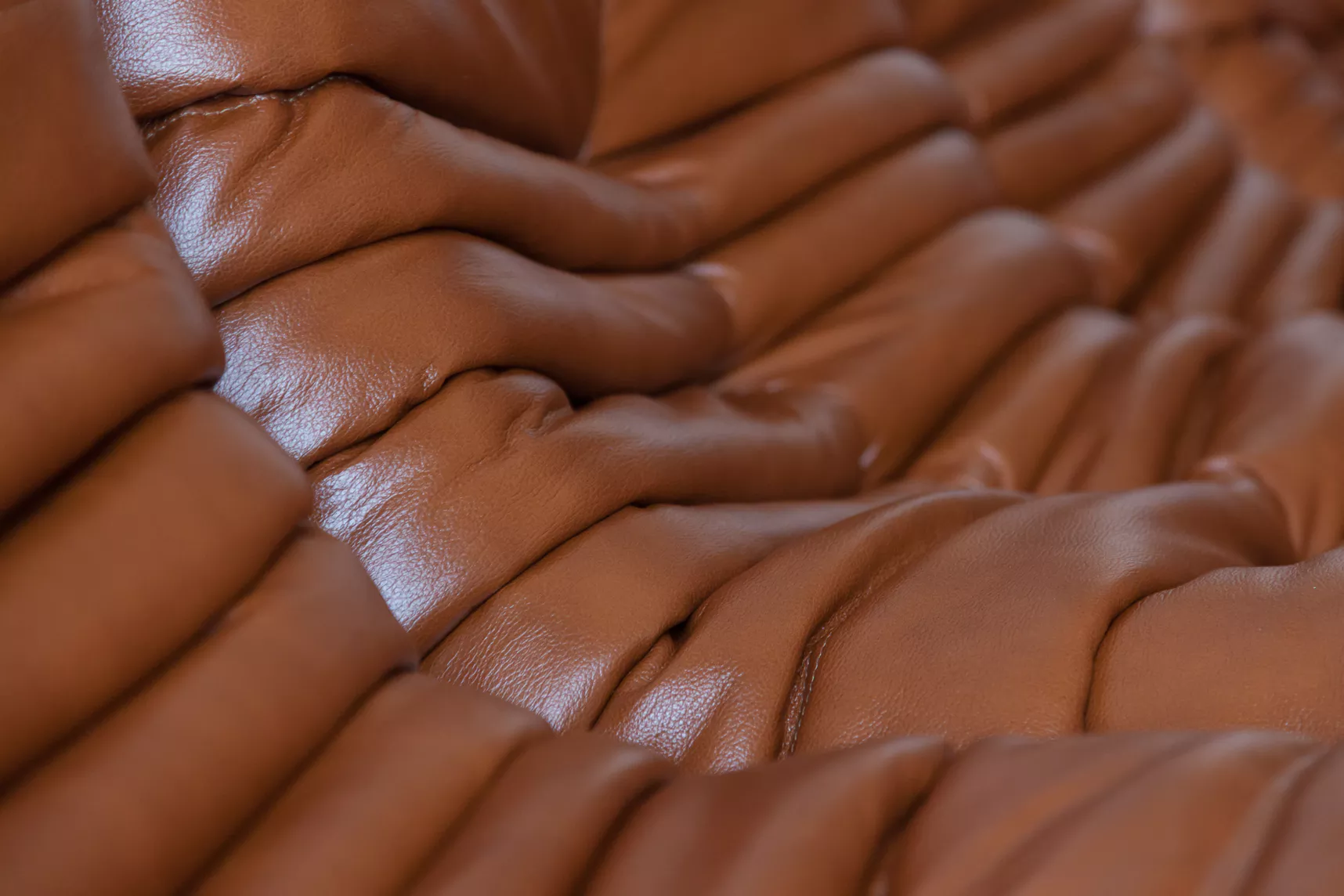 Togo Lounge Set 3-pc. High gloss leather whiskey brown 8