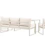 4x Catania Loungeset Stahl Glas Creme 7