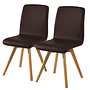 2x Stuhl Kunstleder Holz Dunkelbraun 0
