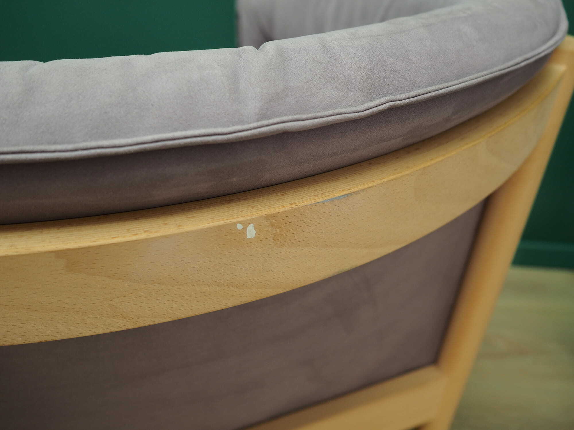 Vintage Sofa Velvet Wood Purple 1970s 5