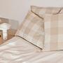 Fodera per cuscino a scacchi in cotone biologico beige 1